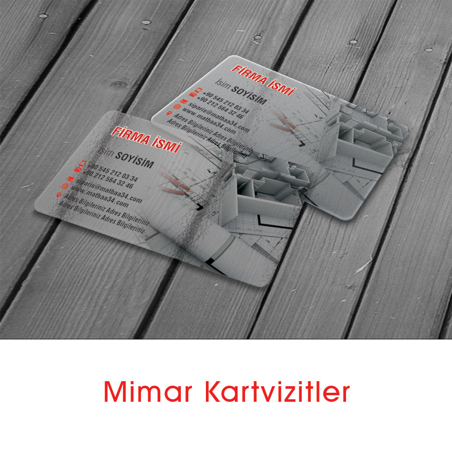 Mimar mühendis Şeffaf Kartvizit | matbaa34.com